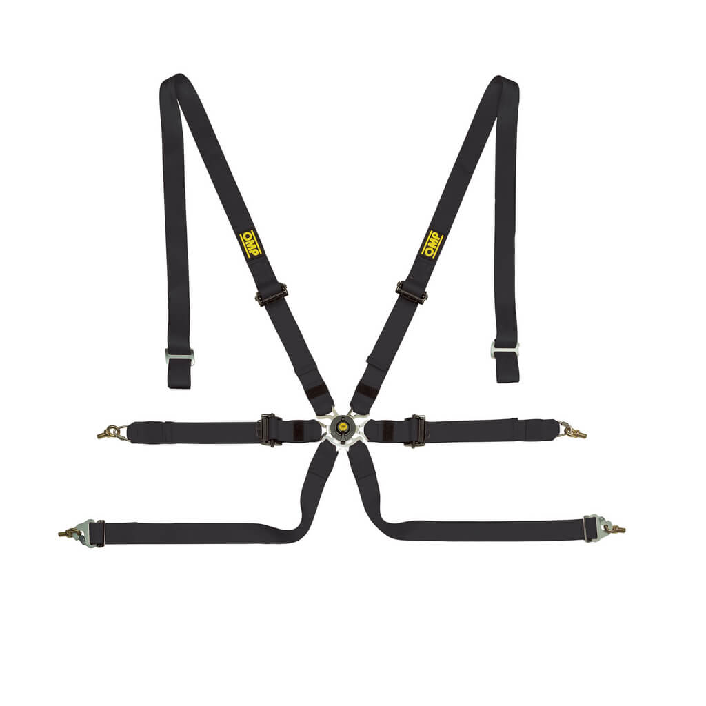 OMP DA0-0202-A02-071 Safety Harness One 2", 6-point, FIA 8853-2016, Black Photo-0 