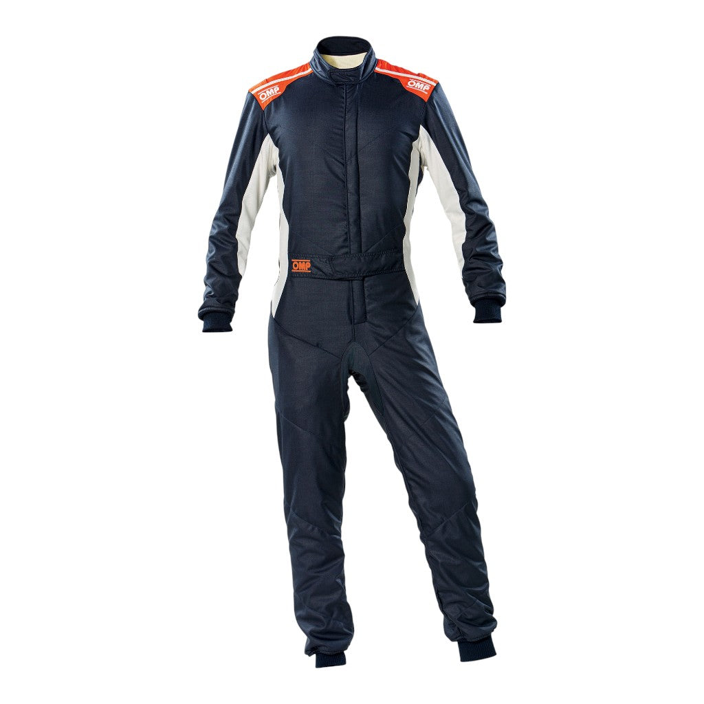 OMP IA0-1860-A01-249-48 Racing Suit One-S MY2020, FIA 8856-2018, Navy Blue / Fluo Orange, Size 48 Photo-0 