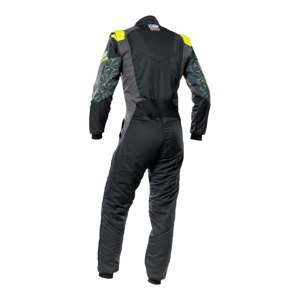 OMP IA0-1864-A01-178-64 Racing Suit Tecnica Hybrid, FIA 8556-2018, Black / Yellow Fluo, Size 64 Photo-1 