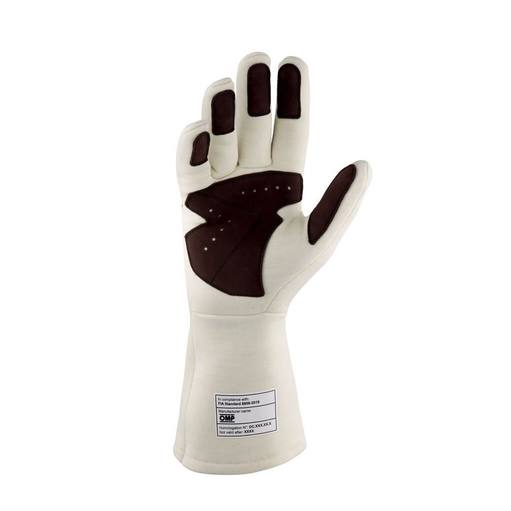 OMP IB0-0746-C01-028-S Racing Gloves Dijon My2025, FIA 8856-2018, Cream, Size S Photo-1 