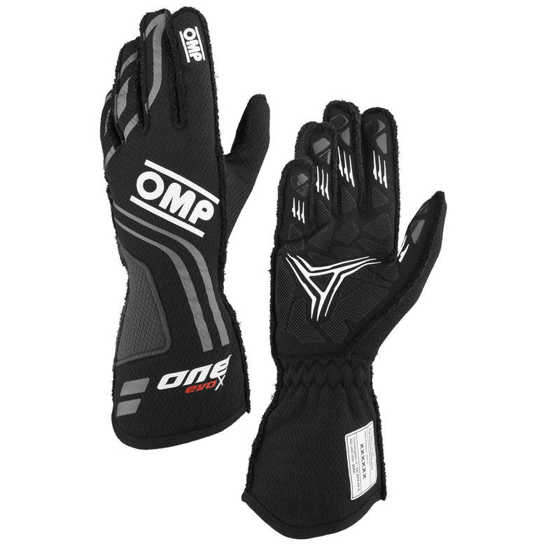 OMP IB0-0775-A01-071-L Racing Gloves One Evo-X MY24, FIA 8856-2018, Black, Size L Photo-0 