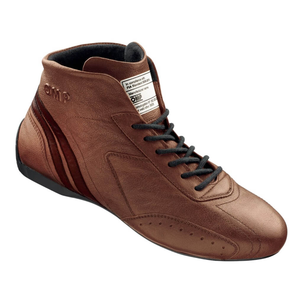 OMP IC0-0784-B01-015-39 Racing Shoes Carrera Low MY2021, FIA 8856-2018, Brown, Size 39 Photo-0 