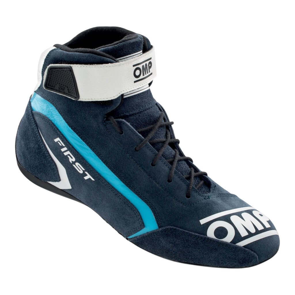 OMP IC0-0824-A01-242-39 Racing Shoes First MY2021, FIA 8856-2018, Blue / Cyan, Size 39 Photo-0 