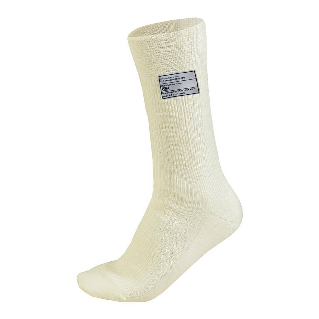 OMP IE0-0762-A01-028-L Racing Socks, FIA 8856-2018, Cream, Size L Photo-0 