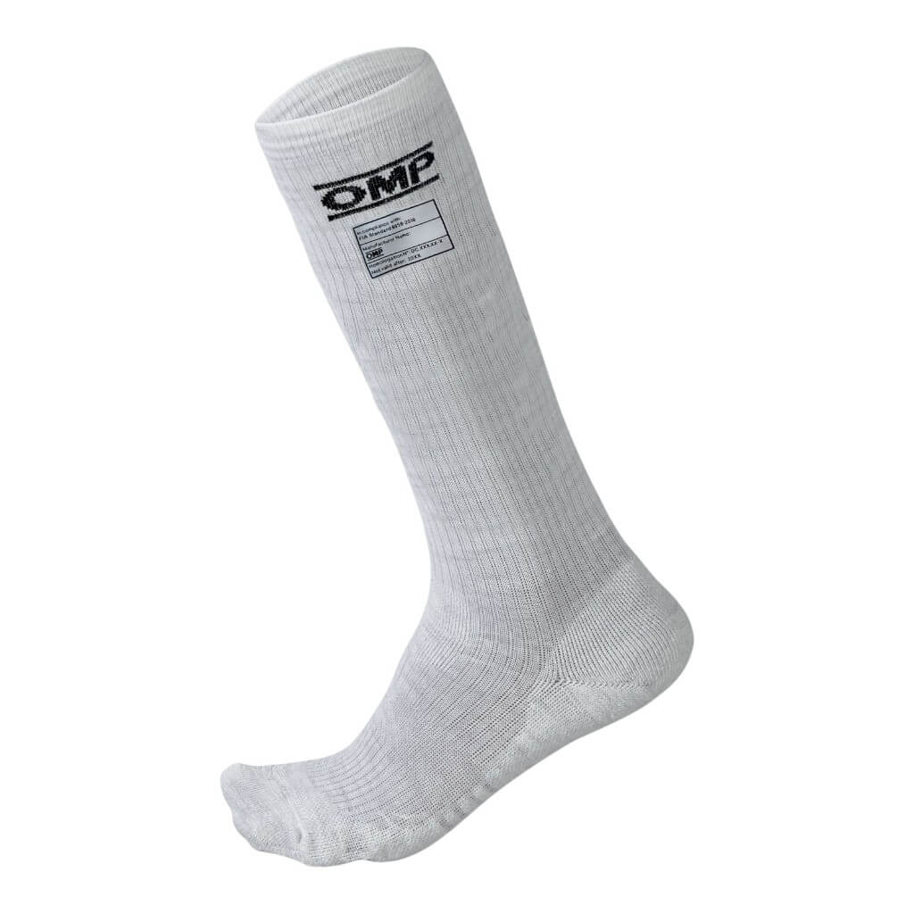OMP IE0-0766-A01-020-M Racing Socks One MY2021, FIA 8856-2018, White, Size M Photo-0 