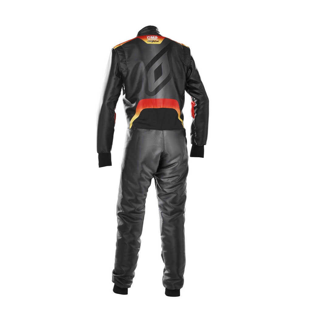 OMP KA0-1731-AK1-378-160 Karting Suit KS-X ART (for Kids), FIA 8877-2022, Black / Yellow / Red, Size 160 Photo-1 