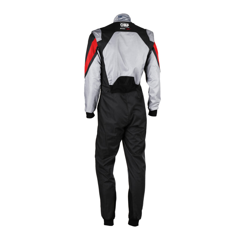 OMP KA0-1734-A01-089-54 Karting Suit KS-3X, FIA 8877-2022, Gray / Black, Size 54 Photo-1 