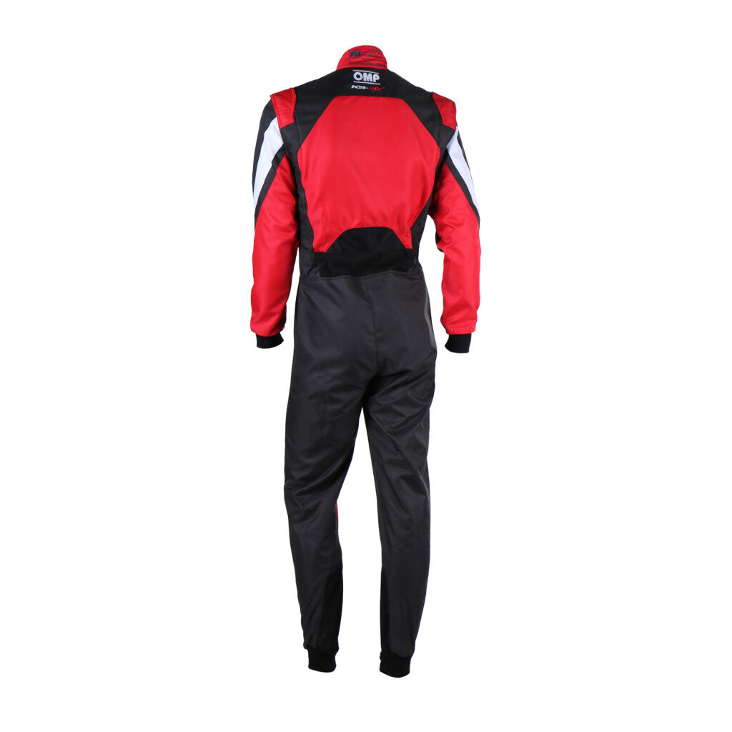 OMP KA0-1734-AK1-073-130 Karting Suit KS-3X for Kids, FIA 8877-2022, Black / Red, Size 130 Photo-1 