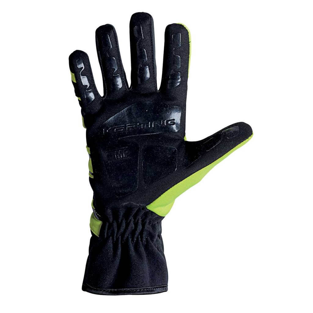 OMP KB0-2743-B01-059-004 (KK02743E059004) Children Karting Gloves KS-3, Black / Fluo Yellow, Size 4 Photo-1 