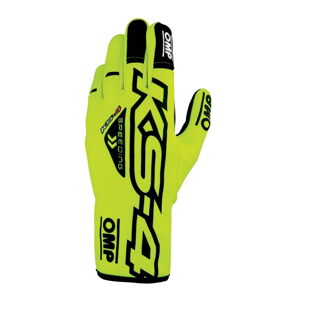 OMP KB0-2750-A01-059-XS Karting Gloves KS-4 My2023, Yellow / Black, Size XS Photo-0 