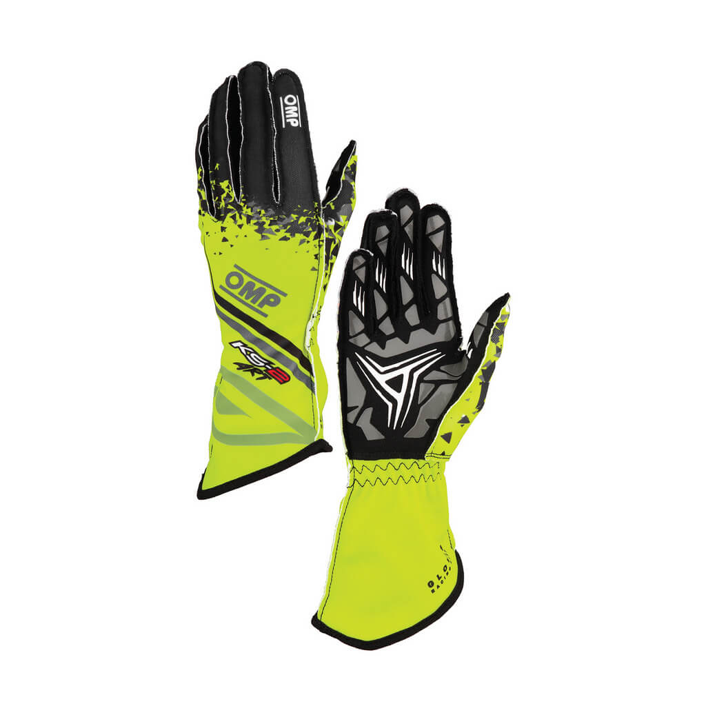 OMP KB0-2755-A01-059-M Karting Gloves KS-2 Art My2025, Yellow / Black, Size M Photo-0 