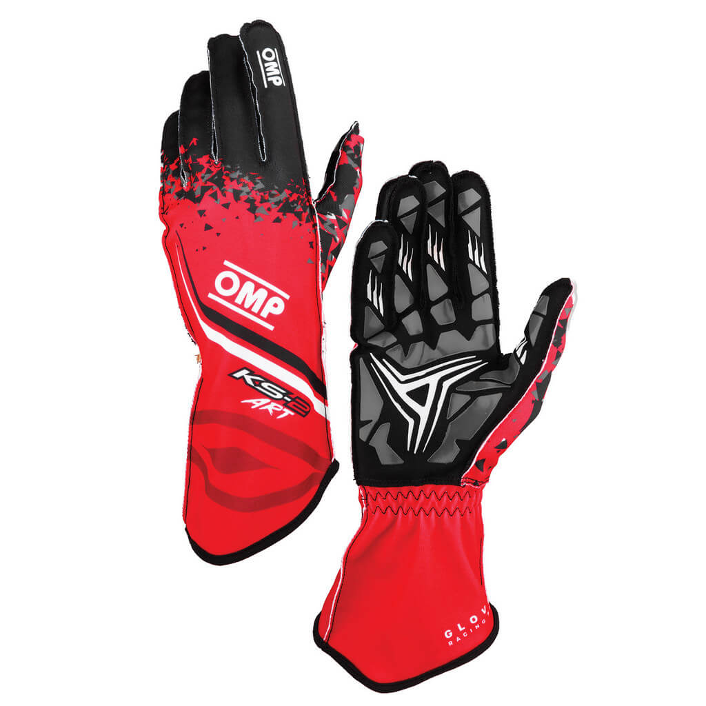 OMP KB0-2755-A01-060-006 Karting Gloves KS-2 Art My2025 for Kids, Red / Black, Size 6 Photo-0 