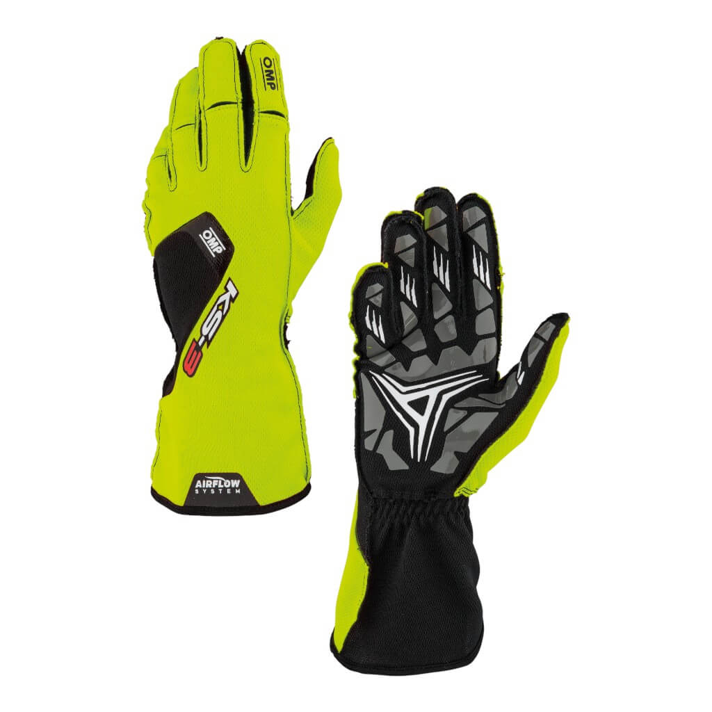 OMP KB0-2756-A01-059-L Kart Gloves KS-3 MY2026, Yellow/Black, Size L Photo-0 