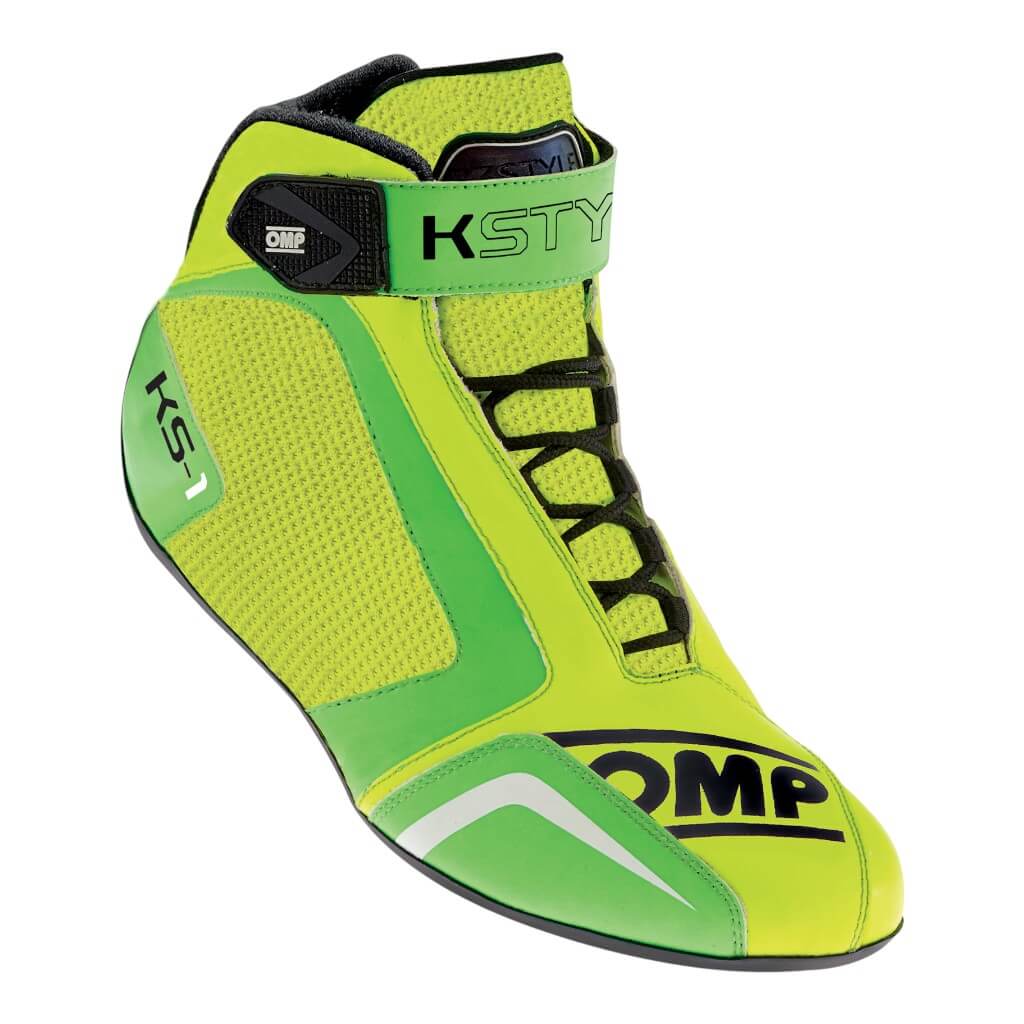 OMP KC0-0815-A01-058-40 Karting Shoes KS-1, Yellow / Green, Size 40 Photo-0 