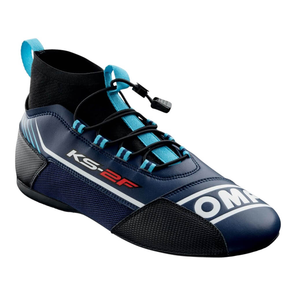 OMP KC0-0830-A01-244-42 Karting Shoes KS-2F, Navy Blue / Cyan, Size 42 Photo-0 