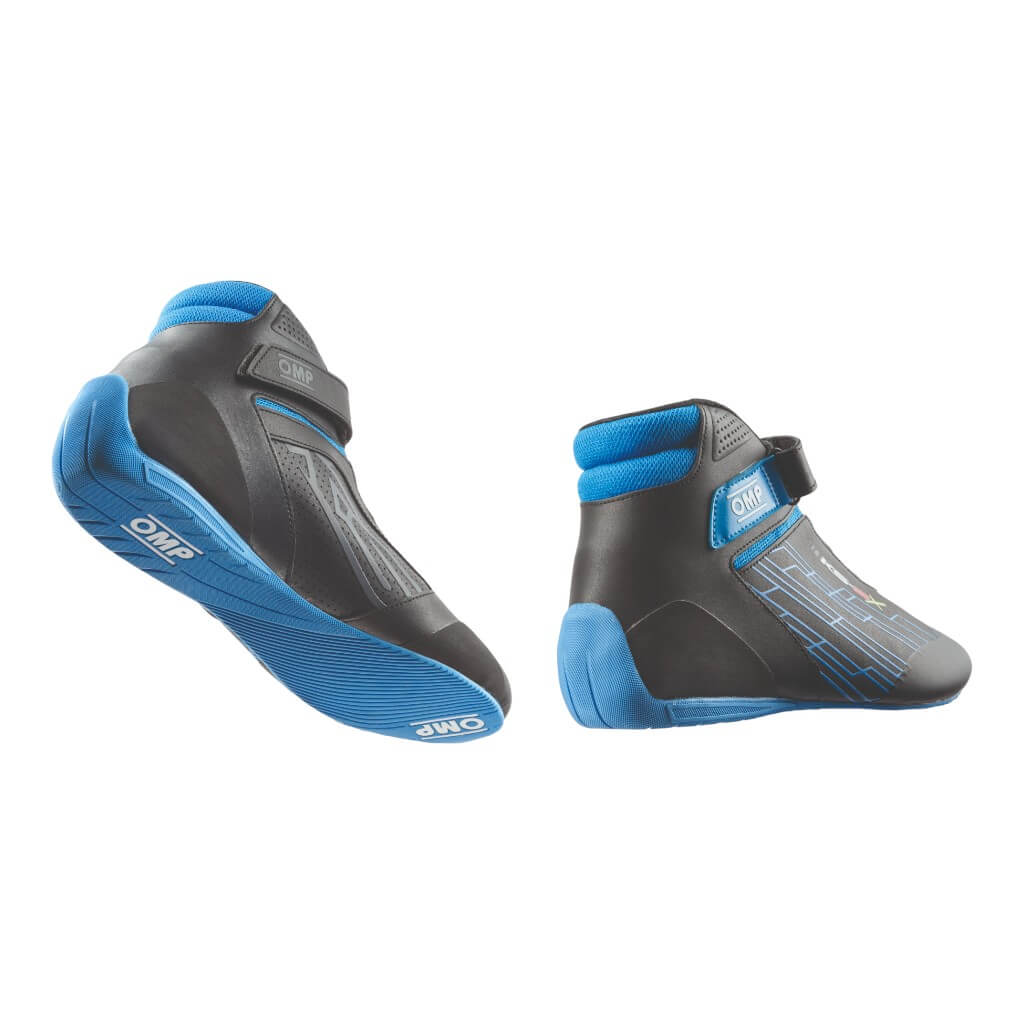 OMP KC0-0839-A01-275-37 Kart Shoes KS-2X, FIA 8877-2022, Black/Cyan, Size 37 Photo-1 