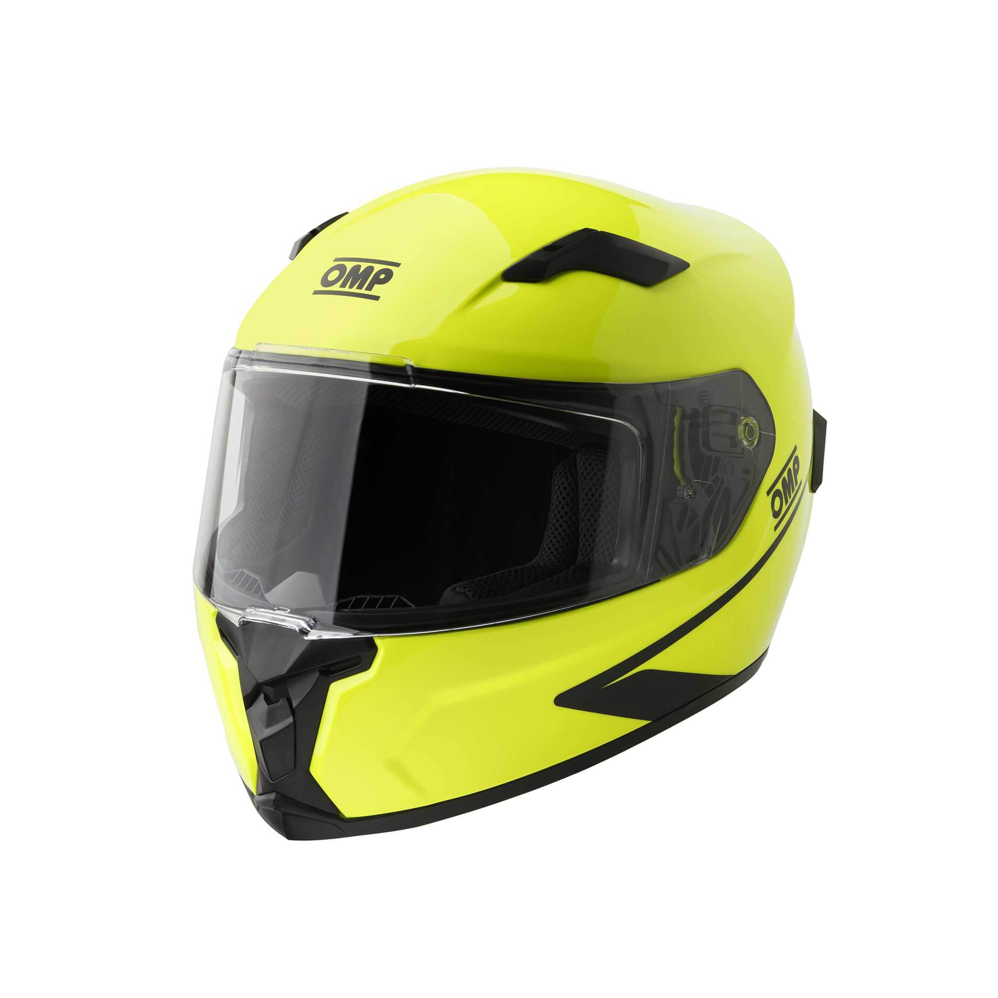 OMP SC0-0616-A01-099-L Full-Face Karting Helmet Circuit Evo2, Fluo Yellow, Size L Photo-0 