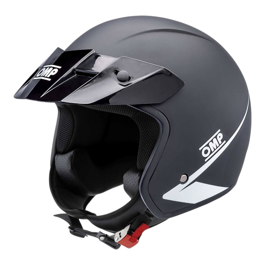 OMP SC0-0617-A02-170-M Open-Face Karting Helmet Star J Intercom MY2024, Matt Black, Size M Photo-0 