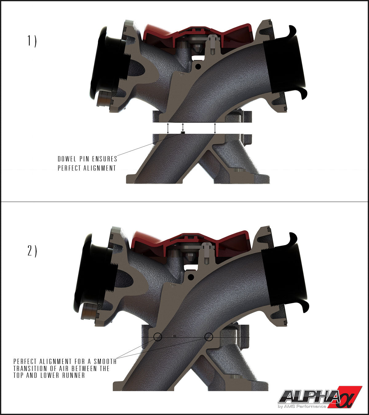 AMS ALP.07.08.0101-1 Billet Intake Manifold (Standard Fuel Rail 6 Injector/ Clear) for NISSAN GT-R (R35) Photo-1 