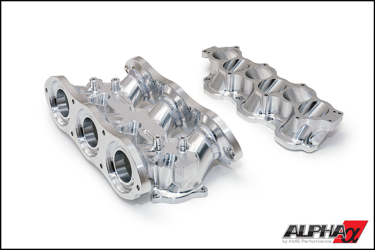 AMS ALP.07.08.0101-6 Cast Plenum / Billet Intake manifold with triple fuel rail NISSAN R35 GT-R (clear anodized) Photo-1 