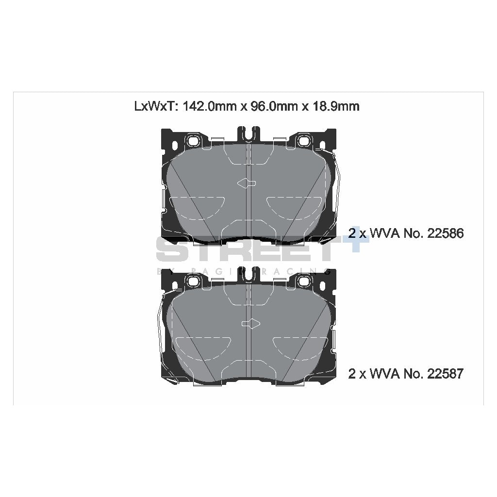 PAGID T8015SP2001 Front brake pads STREET+ for MERCEDES-BENZ C-CLASS (W205) / CLS (C257) / E-CLASS (W213) Photo-1 