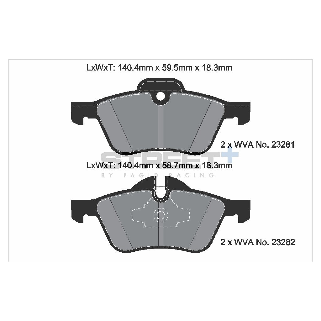 PAGID T8020SP2001 Front brake pads STREET+ for MINI Cooper, One (R50, R53) / MINI Convertible (R52) Photo-1 