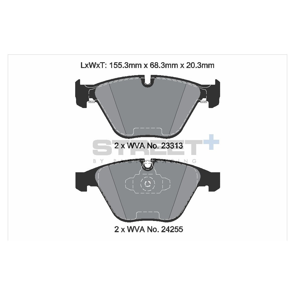 PAGID T8025SP2001 Front brake pads STREET+ for BMW 3 (E90/E91/E92/E93/F30/F3) / X1 (E84) Photo-1 