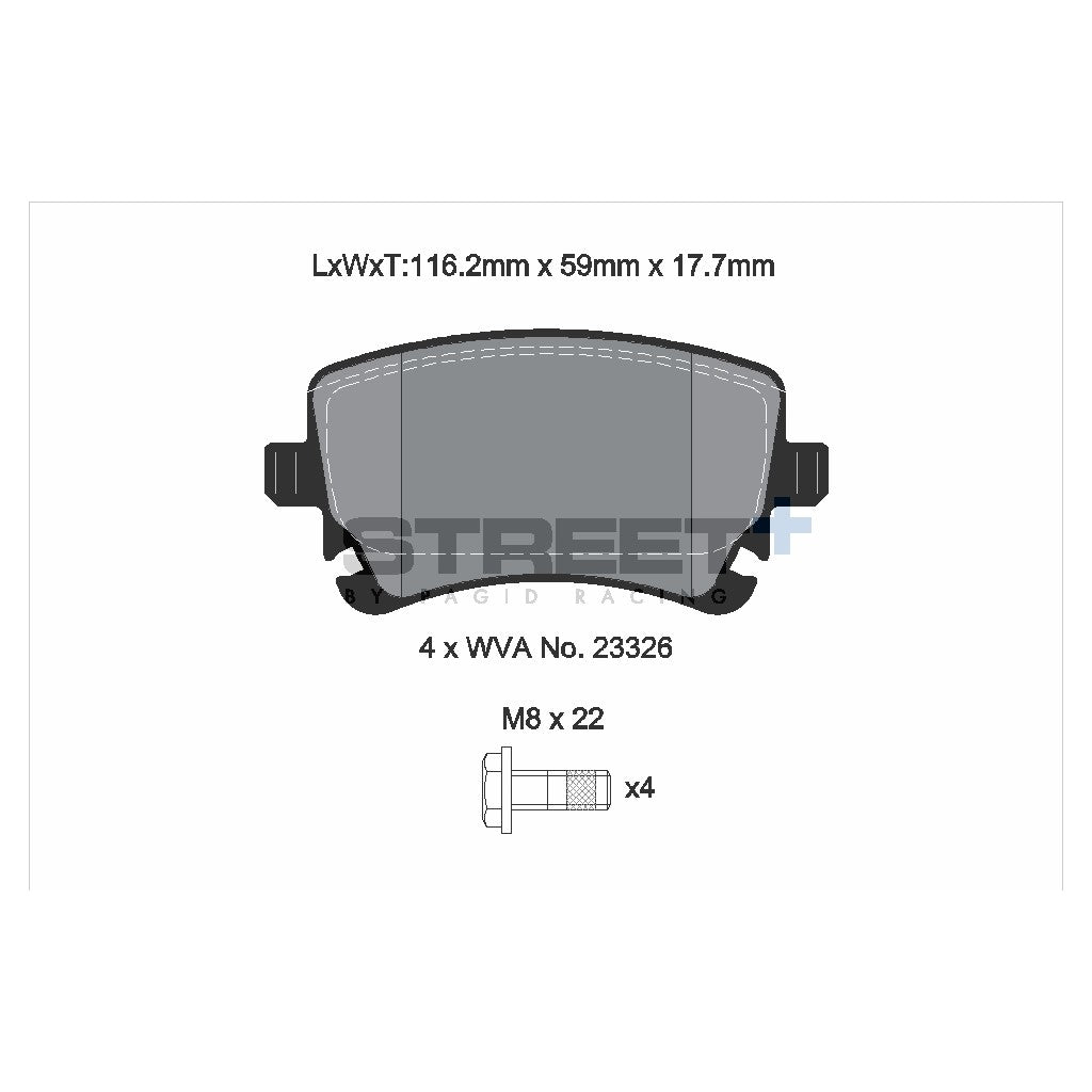 PAGID T8027SP2001 Rear brake pads STREET+ for AUDI A4 (B6, B7) / A6 (C5, C6) / AUDI A8 (D3) / VW TRANSPORTER V Photo-1 