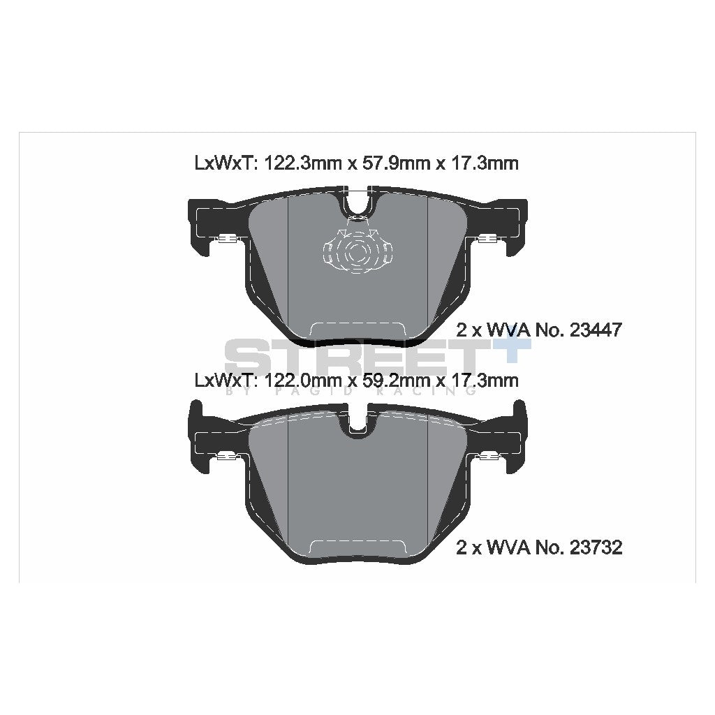 PAGID T8031SP2001 Rear brake pads STREET+ for BMW X5 (E70, F15, F85) / X6 (E71, E72, F16, F86) Photo-1 