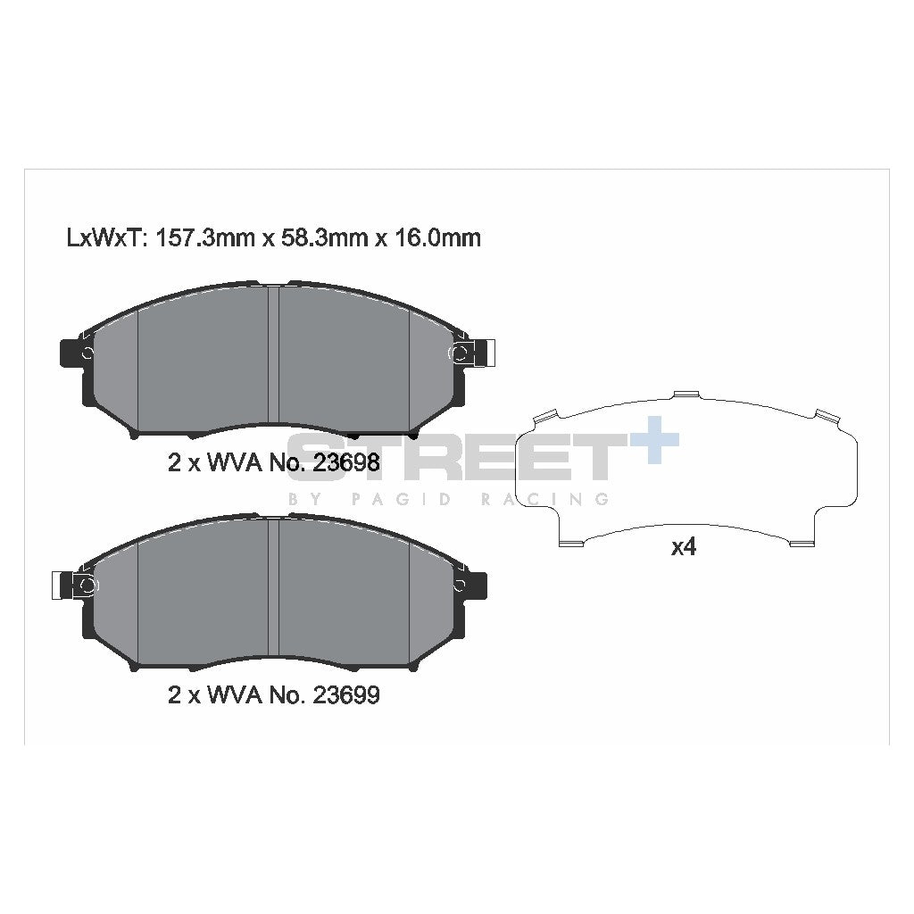 PAGID T8040SP2001 Front Brake Pads STREET+ for INFINITY EX/FX/QX50/QX70 Photo-1 