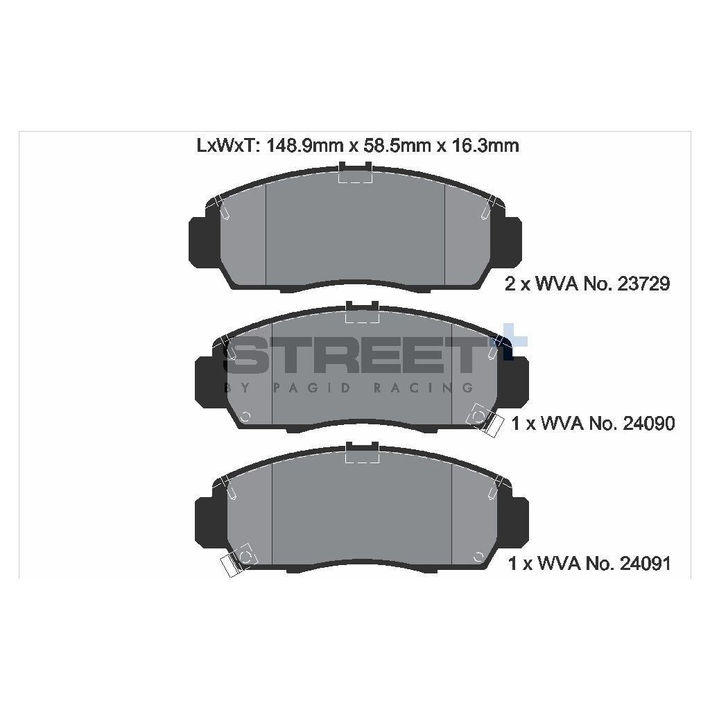 PAGID T8042SP2001 Front brake pads STREET+ for HONDA ACCORD VIII-IX / HONDA CIVIC VII-IX / ACURA TSX Photo-1 