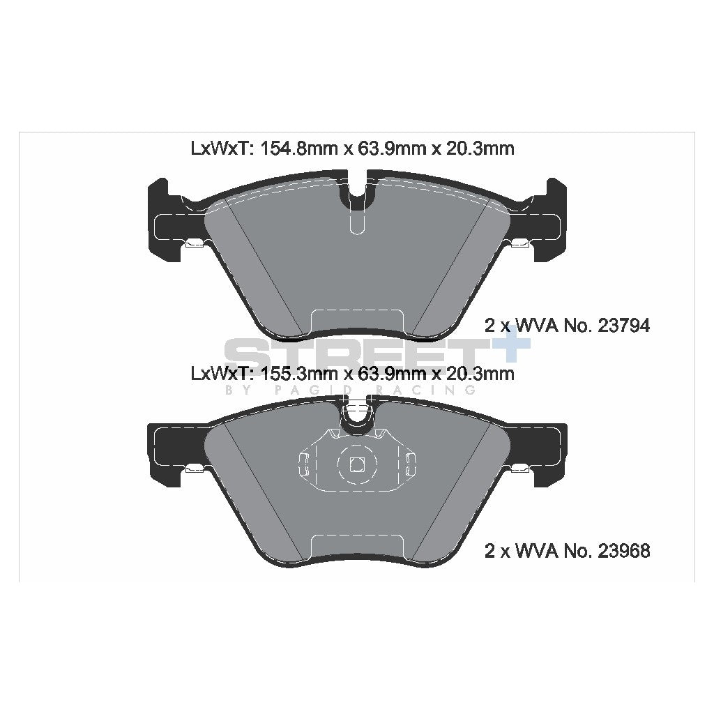PAGID T8045SP2001 Front Brake Pads for STREET+ for BMW 3 (E90-E93) / X1 (E84) / Z4 Roadster (E89) Photo-1 