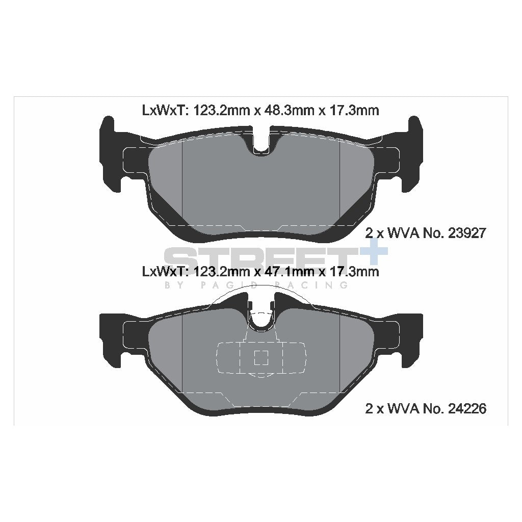 PAGID T8051SP2001 Rear brake pads STREET+ for BMW 1 (E8x) / 3 (E9x) / X1 (E84) Photo-1 