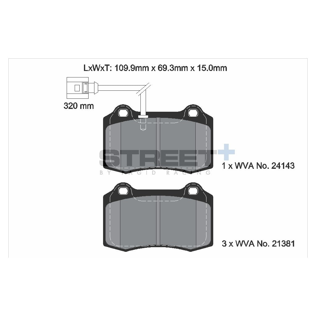 PAGID T8058SP2001 Front brake pads STREET+ for SEAT Leon (1M1) Photo-1 