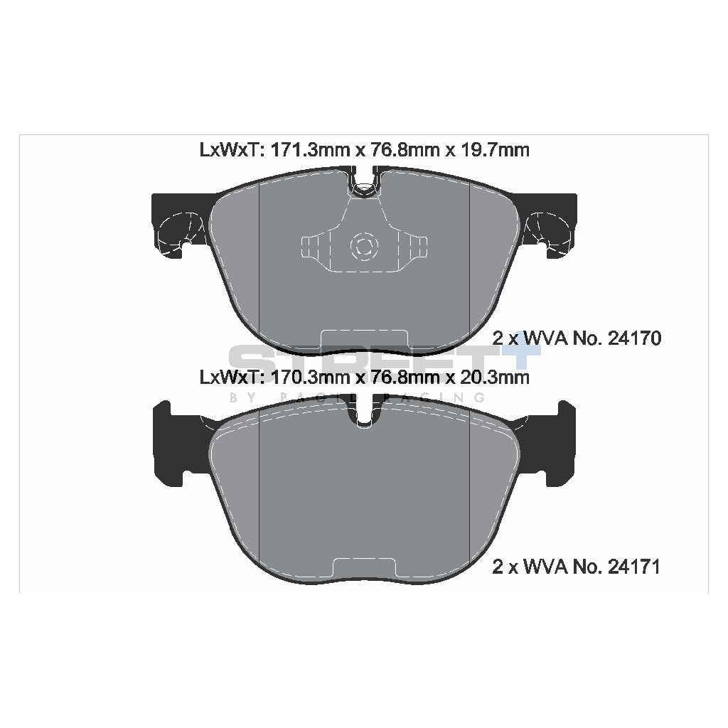 PAGID T8060SP2001 Front Brake Pads for STREET+ for BMW X4 (F26) / X5 (F15, F85) / BMW X6 (F16, F86) Photo-1 
