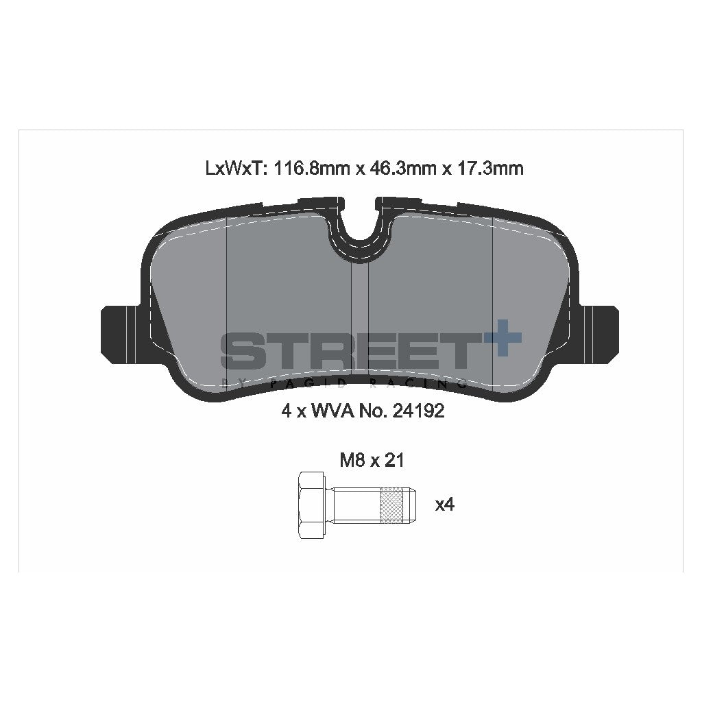 PAGID T8061SP2001 Rear brake pads STREET+ for LAND ROVER Discovery III-IV / RANGE ROVER III Photo-1 