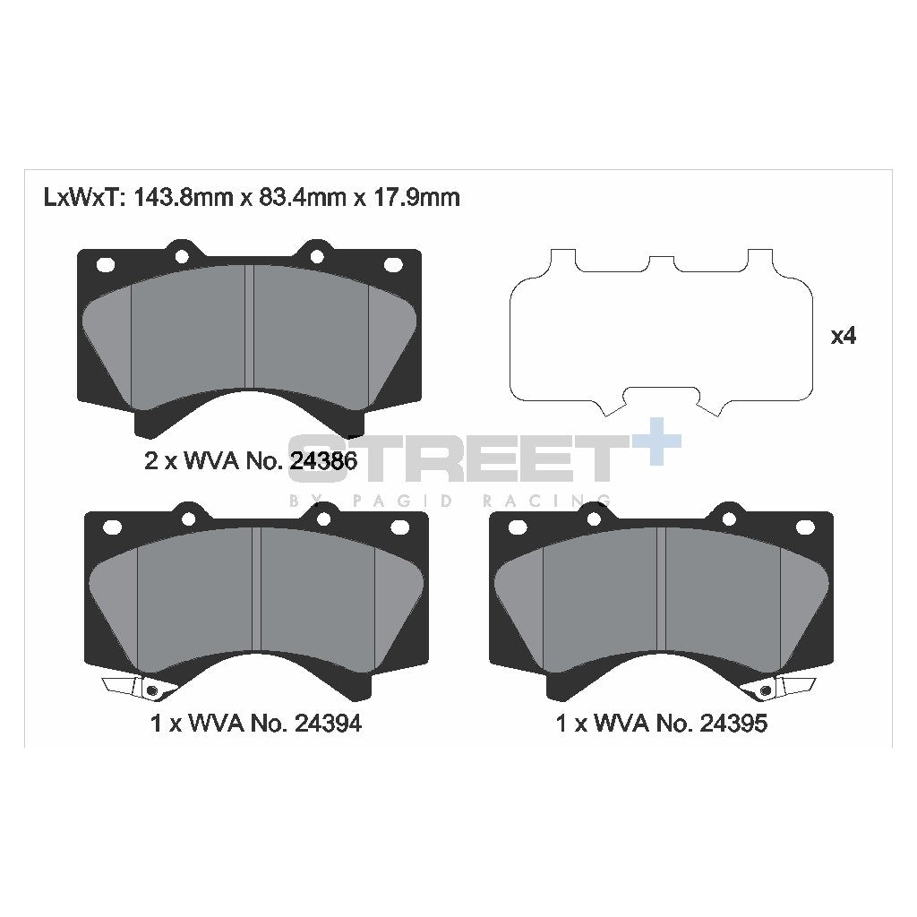 PAGID T8070SP2001 Front Brake Pads STREET+ for TOYOTA Land Cruiser 200 / Sequoia Photo-1 