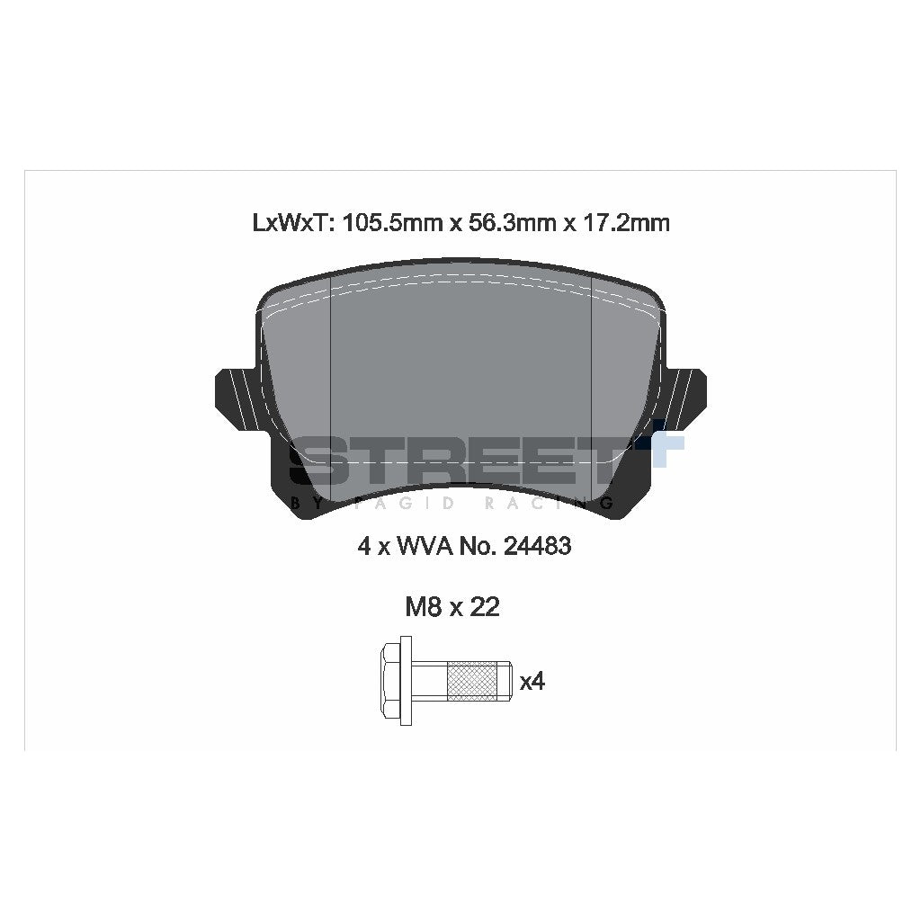 PAGID T8075SP2001 Rear brake pads STREET+ for AUDI Q3 / HAVAL H6 / VW TIGUAN (5N_) Photo-1 