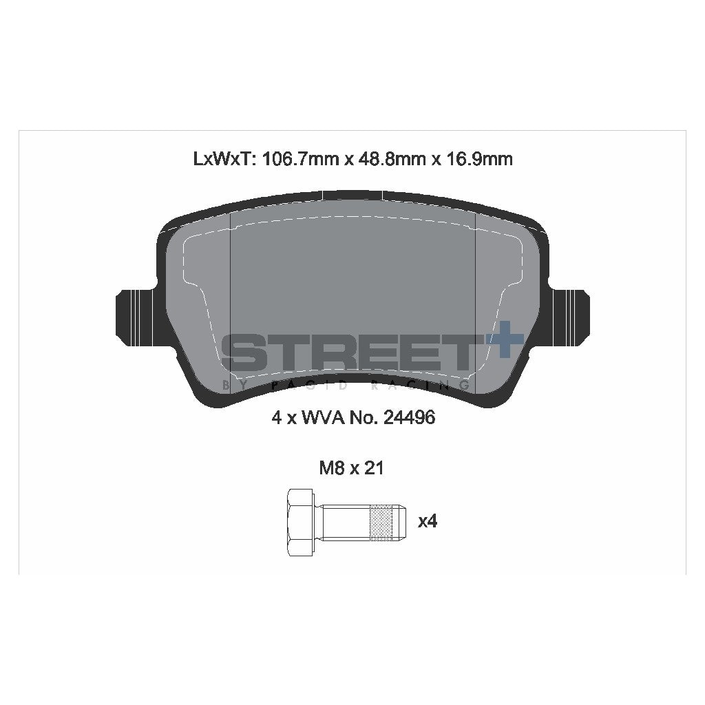 PAGID T8076SP2001 Rear brake pads STREET+ for LAND ROVER RANGE ROVER Evoque / VOLVO XC70 Photo-1 