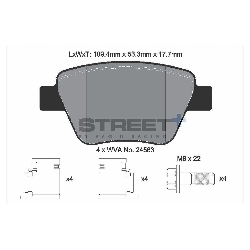 PAGID T8080SP2001 Rear Brake Pads for STREET+ for AUDI A3 / SKODA Superb II / VW Golf VI Photo-1 