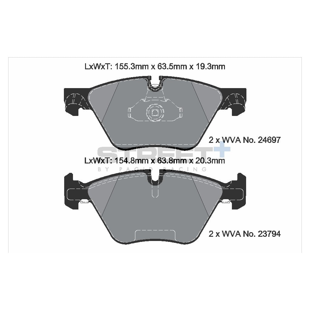 PAGID T8089SP2001 Front brake pads STREET+ for BMW 5 Series (F10, F11, F18) Photo-1 