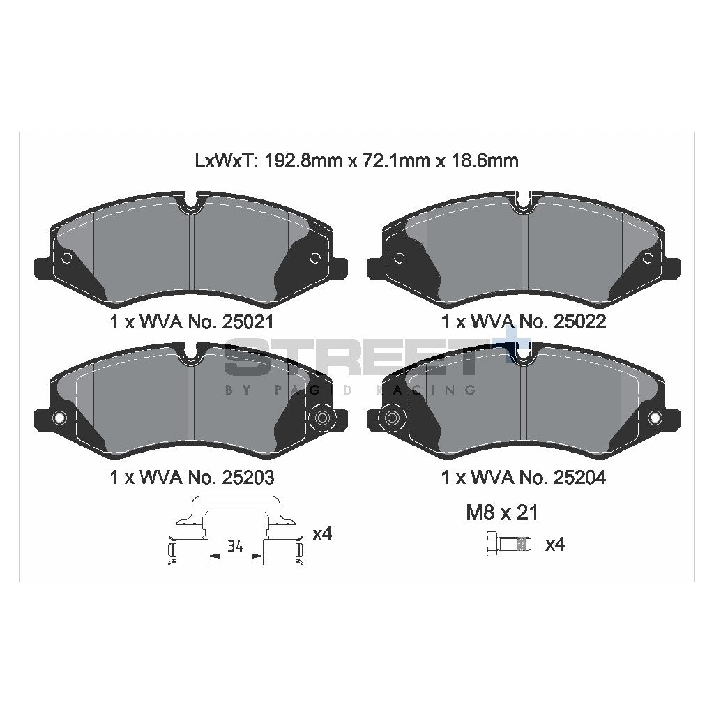 PAGID T8103SP2001 Front Brake Pads for STREET+ for LAND ROVER Defender / RANGE ROVER Evoque Photo-1 
