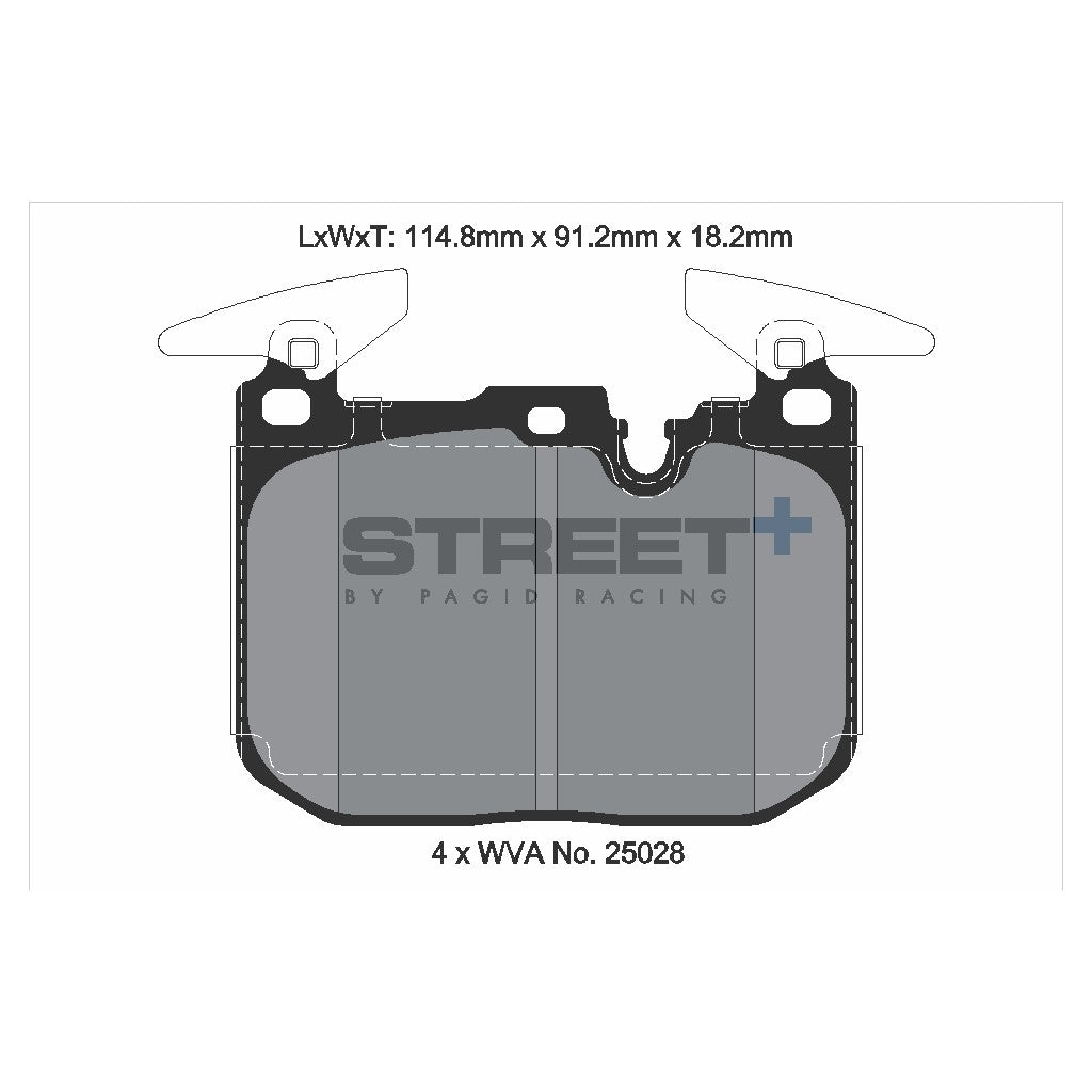 PAGID T8104SP2001 Front brake pads STREET+ for BMW 1 (F2x) / 3 (F30, F80) / i8 (I12) Photo-1 