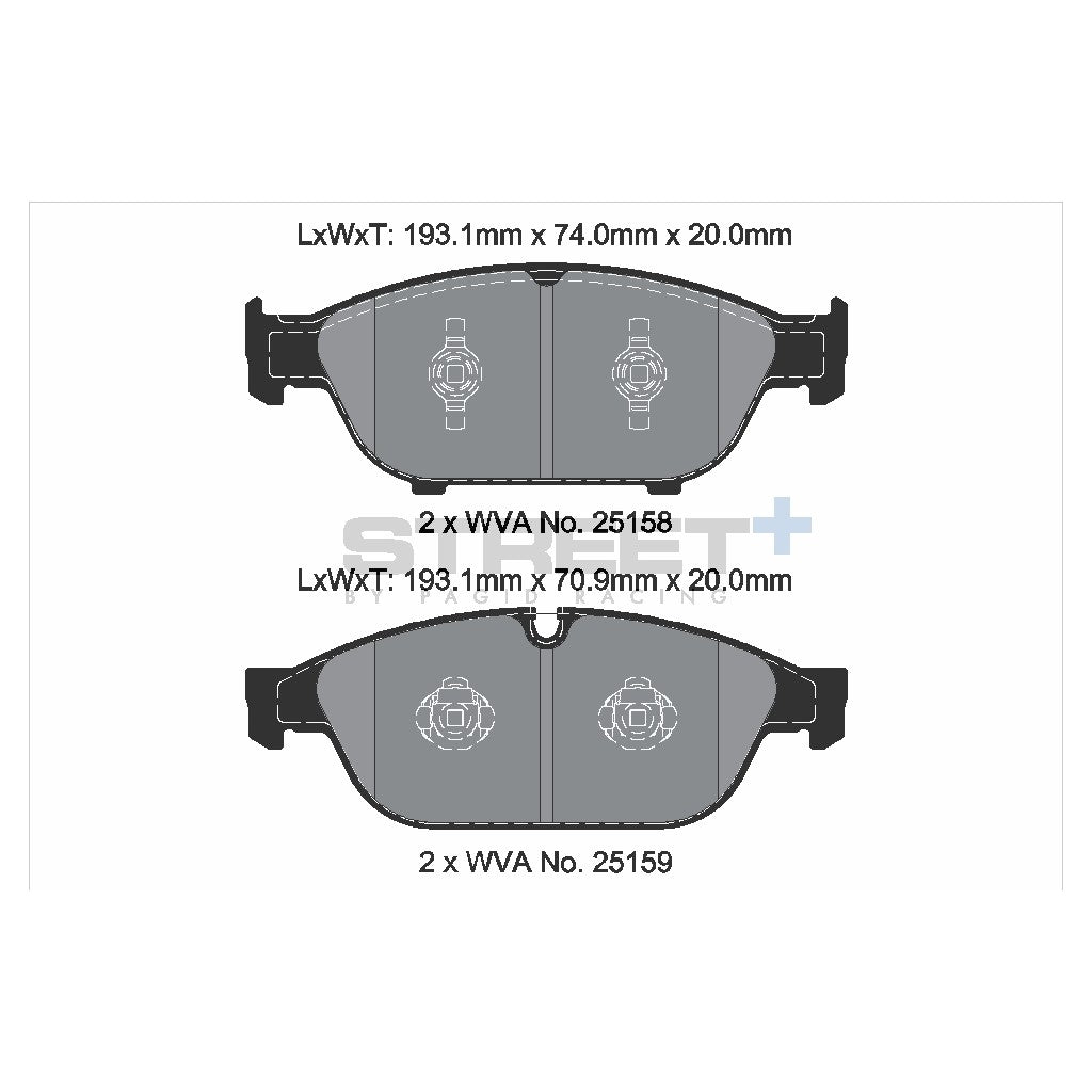 PAGID T8109SP2001 Front brake pads STREET+ for AUDI A6 C7 / A7 Sportback / AUDI A8 D4 Photo-1 