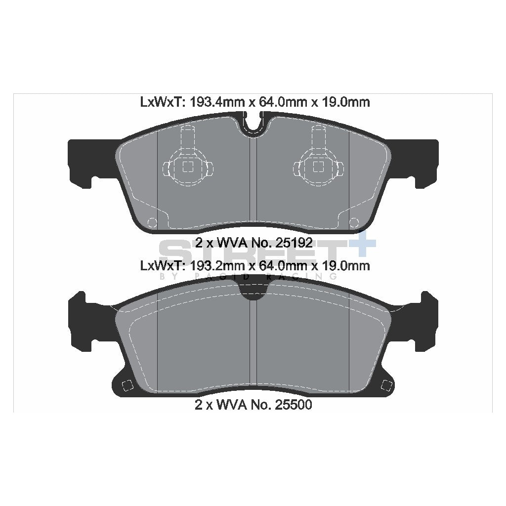 PAGID T8112SP2001 Front brake pads STREET+ for MERCEDES-BENZ GL-Class (X166) / GLE (W166) Photo-1 