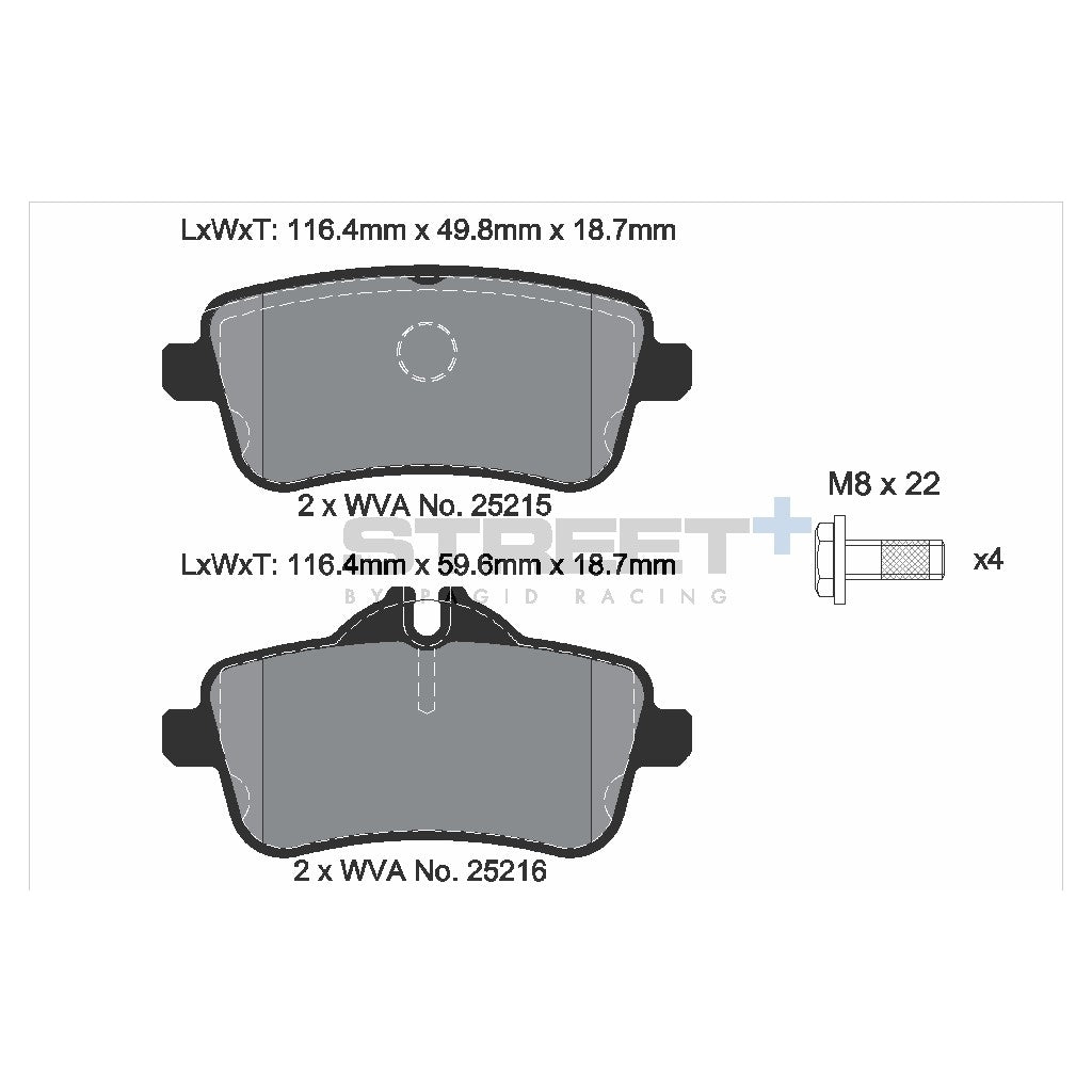 PAGID T8115SP2001 Rear brake pads STREET+ for MERCEDES-BENZ A-Class (W176) / GL (X166) Photo-1 