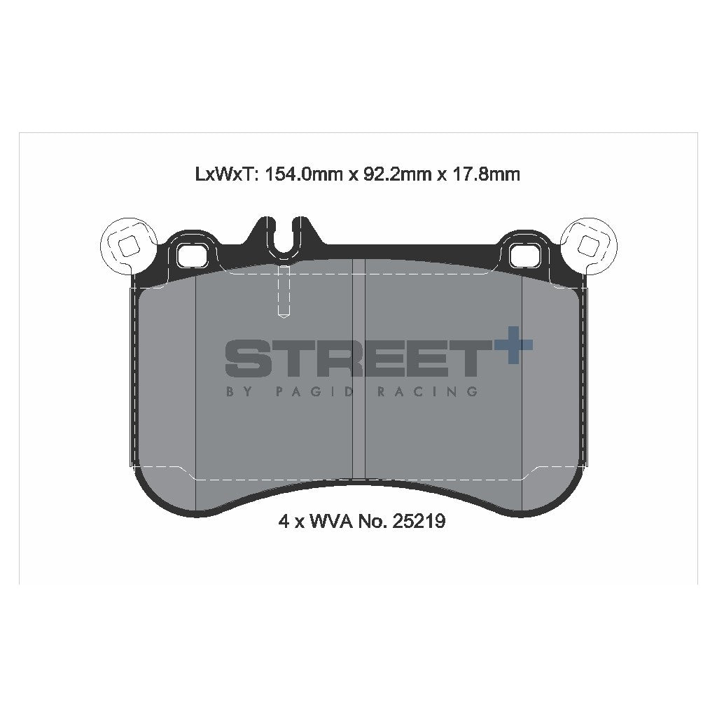 PAGID T8116SP2001 Front brake pads STREET+ for MERCEDES-BENZ CLS (C218) / E-Class (W212) Photo-1 