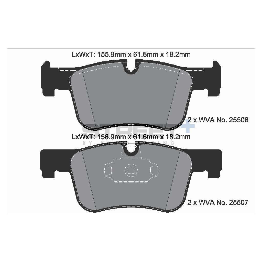 PAGID T8119SP2001 Front Brake Pads for STREET+ for BMW 1 (F2x) / 3 (F30, F80) / 4 (F32, F82) Photo-1 