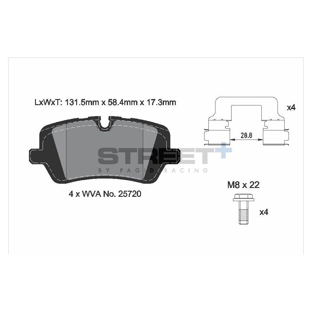 PAGID T8123SP2001 Rear Brake Pads for STREET+ for LAND ROVER Discovery V / Range Rover IV Photo-1 