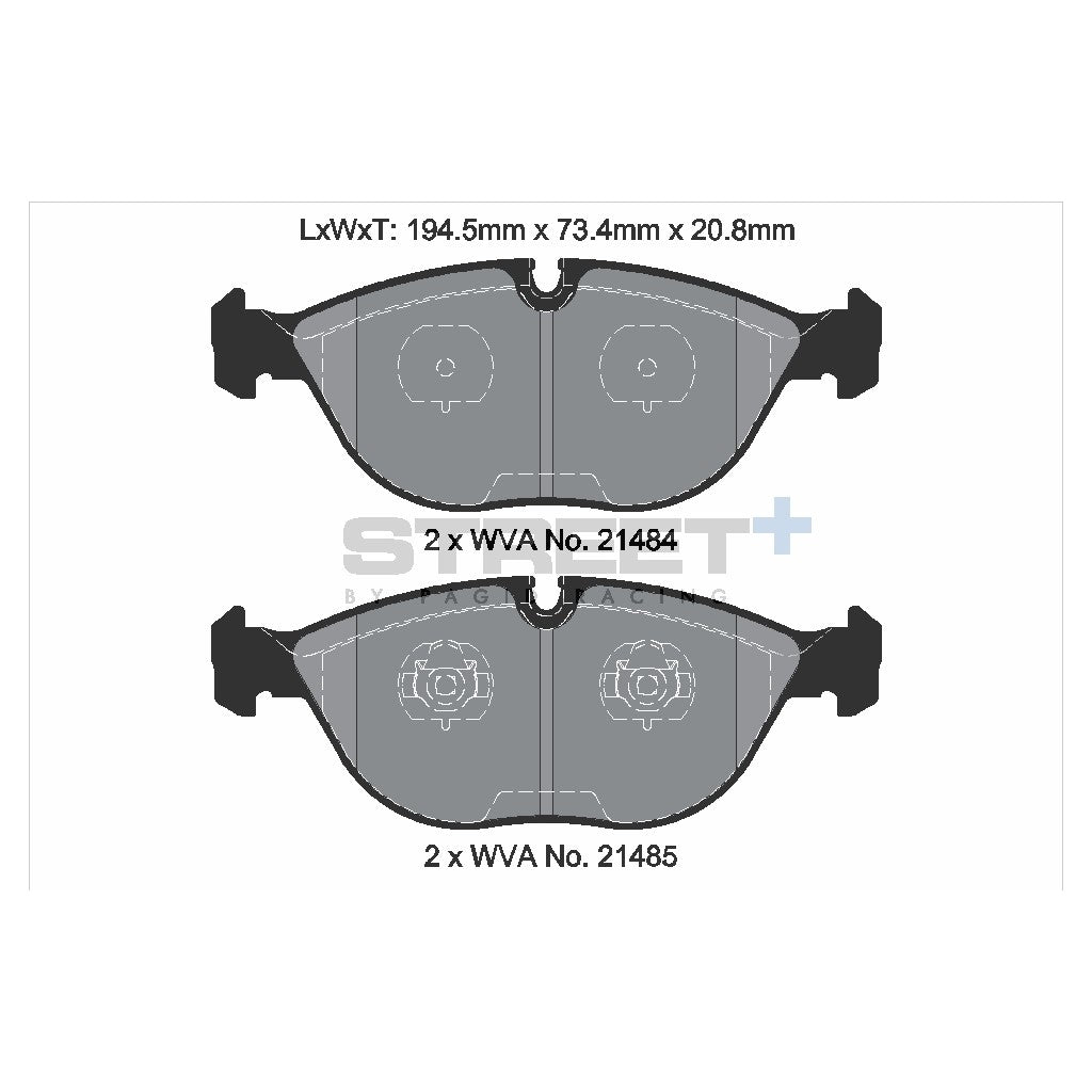 PAGID T8156SP2001 Front brake pads STREET+ for MERCEDES-BENZ S-Class (W220) / BENTLEY Continental / VW GOLF IV Photo-1 